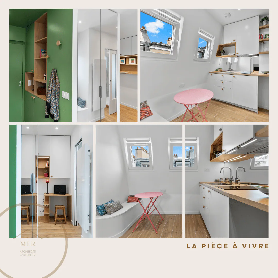 Métamorphose de 2 chambres de service en un studio – Paris — vue 5